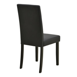 Καρέκλα Zeben μαύρο PU με πόδι μαύρο rubberwood 43,5x55,5x93,5εκ - 2τμχ. **