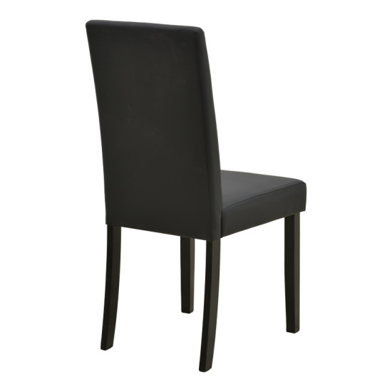 Καρέκλα Zeben μαύρο PU με πόδι μαύρο rubberwood 43,5x55,5x93,5εκ - 2τμχ. **