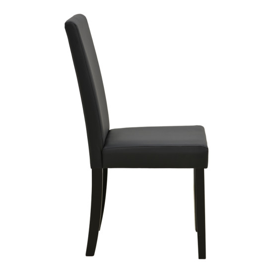 Καρέκλα Zeben μαύρο PU με πόδι μαύρο rubberwood 43,5x55,5x93,5εκ - 2τμχ. **