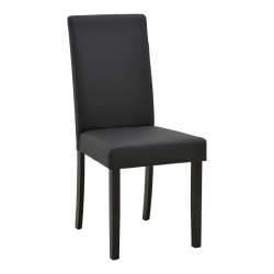 Καρέκλα Zeben μαύρο PU με πόδι μαύρο rubberwood 43,5x55,5x93,5εκ - 2τμχ. **