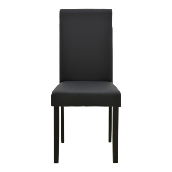 Καρέκλα Zeben μαύρο PU με πόδι μαύρο rubberwood 43,5x55,5x93,5εκ - 2τμχ. **