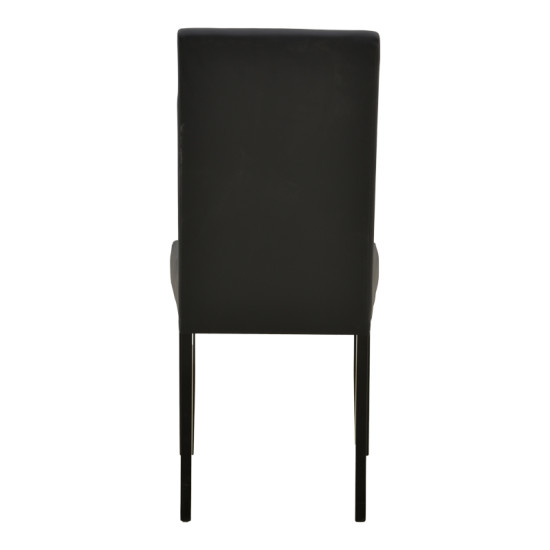 Καρέκλα Zeben μαύρο PU με πόδι μαύρο rubberwood 43,5x55,5x93,5εκ - 2τμχ. **