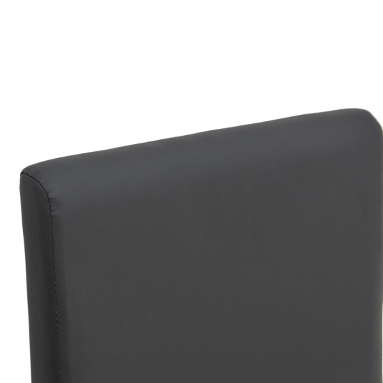 Καρέκλα Zeben μαύρο PU με πόδι μαύρο rubberwood 43,5x55,5x93,5εκ - 2τμχ. **