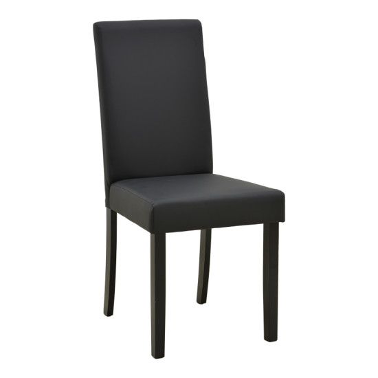 Καρέκλα Zeben μαύρο PU με πόδι μαύρο rubberwood 43,5x55,5x93,5εκ - 2τμχ. **