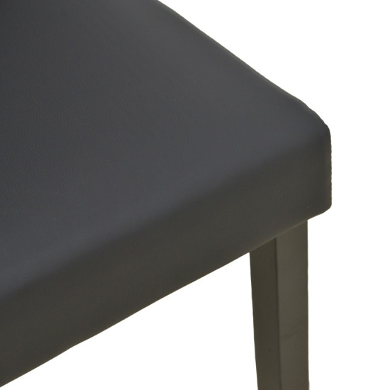 Καρέκλα Zeben μαύρο PU με πόδι μαύρο rubberwood 43,5x55,5x93,5εκ - 2τμχ. **