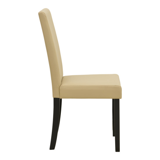 Καρέκλα Zeben εκρού PU με πόδι μαύρο rubberwood 43,5x55,5x93,5εκ - 2τμχ. **
