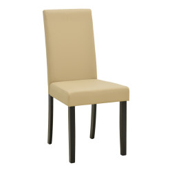 Καρέκλα Zeben εκρού PU με πόδι μαύρο rubberwood 43,5x55,5x93,5εκ - 2τμχ. **