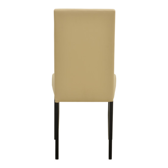 Καρέκλα Zeben εκρού PU με πόδι μαύρο rubberwood 43,5x55,5x93,5εκ - 2τμχ. **
