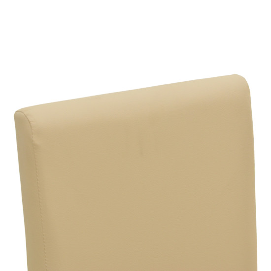 Καρέκλα Zeben εκρού PU με πόδι μαύρο rubberwood 43,5x55,5x93,5εκ - 2τμχ. **