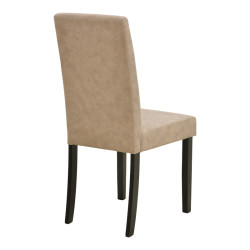 Καρέκλα Zeben μπεζ ύφασμα με πόδι μαύρο rubberwood 43,5x55,5x93,5εκ - 2τμχ. **