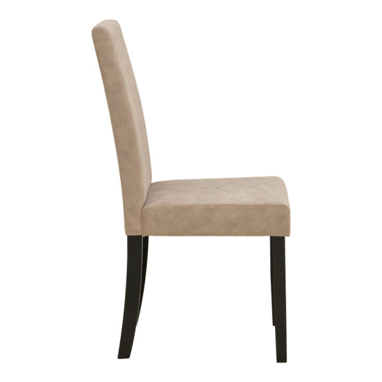 Καρέκλα Zeben μπεζ ύφασμα με πόδι μαύρο rubberwood 43,5x55,5x93,5εκ - 2τμχ. **