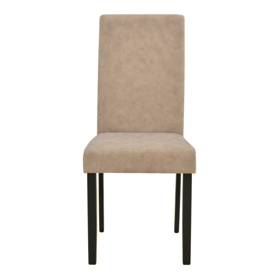 Καρέκλα Zeben μπεζ ύφασμα με πόδι μαύρο rubberwood 43,5x55,5x93,5εκ - 2τμχ. **