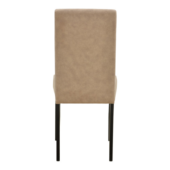 Καρέκλα Zeben μπεζ ύφασμα με πόδι μαύρο rubberwood 43,5x55,5x93,5εκ - 2τμχ. **