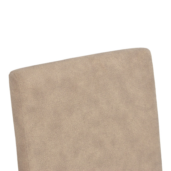 Καρέκλα Zeben μπεζ ύφασμα με πόδι μαύρο rubberwood 43,5x55,5x93,5εκ - 2τμχ. **