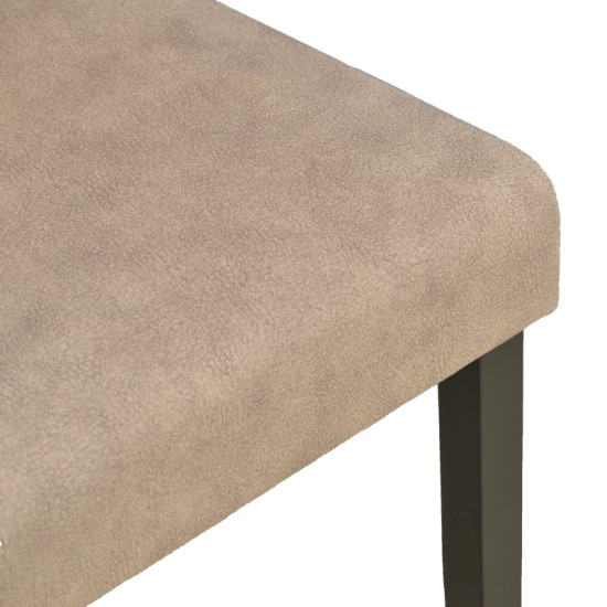 Καρέκλα Zeben μπεζ ύφασμα με πόδι μαύρο rubberwood 43,5x55,5x93,5εκ - 2τμχ. **