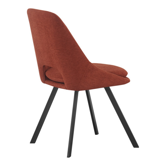 Καρέκλα Initiate terracotta ύφασμα-πόδι μαύρο μέταλλο 48x57x85εκ - 2τμχ. **