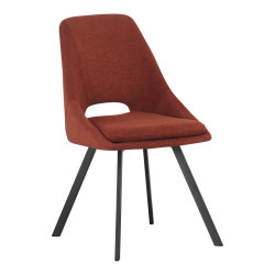 Καρέκλα Initiate terracotta ύφασμα-πόδι μαύρο μέταλλο 48x57x85εκ - 2τμχ. **