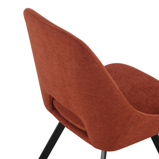 Καρέκλα Initiate terracotta ύφασμα-πόδι μαύρο μέταλλο 48x57x85εκ - 2τμχ. **