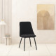 Καρέκλα Giselle μπουκλέ ύφασμα σε μαύρη απόχρωση 51x52x82εκ **