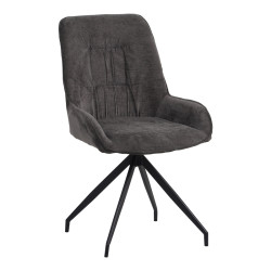 Καρέκλα περιστεφόμενη Kadeira ύφασμα σκούρο γκρι- μαύρα μεταλλικά πόδια 57.5x51x89εκ **