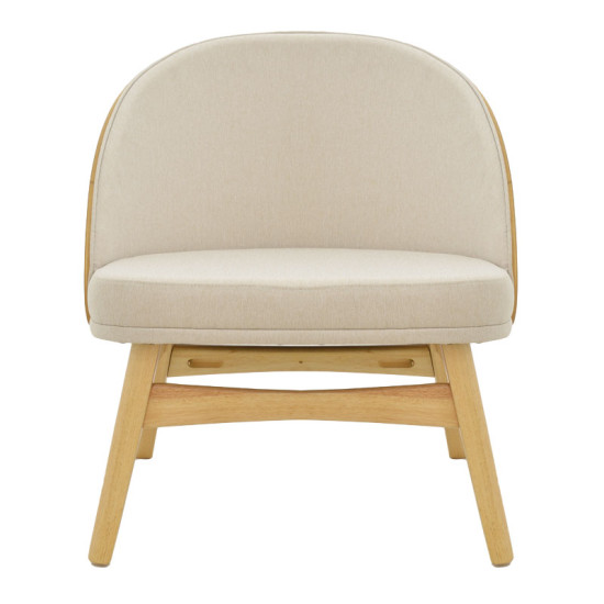 Καρέκλα Sarian μπεζ ύφασμα-rubberwood φυσικό πόδι 69,5x71x70.5εκ - 2τμχ. **