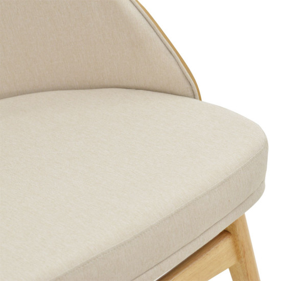 Καρέκλα Sarian μπεζ ύφασμα-rubberwood φυσικό πόδι 69,5x71x70.5εκ - 2τμχ. **
