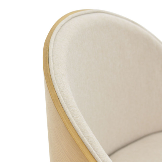Καρέκλα Sarian μπεζ ύφασμα-rubberwood φυσικό πόδι 69,5x71x70.5εκ - 2τμχ. **