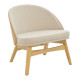 Καρέκλα Sarian μπεζ ύφασμα-rubberwood φυσικό πόδι 69,5x71x70.5εκ - 2τμχ. **