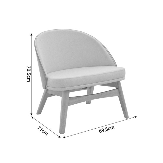 Καρέκλα Sarian μπεζ ύφασμα-rubberwood φυσικό πόδι 69,5x71x70.5εκ - 2τμχ. **