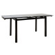 Τραπέζι επεκτεινόμενο Finn γυάλινο 8χιλ μαύρο 110-170x70x75εκ