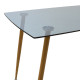 Τραπέζι Chloe γυάλινο 8χιλ ανθρακί - πόδι φυσικό 120x70x75εκ