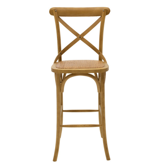Σκαμπό μπαρ Reid ξύλο sonoma-έδρα καφέ rattan **