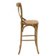 Bar stool Reid  wood light walnut- brown rattan **