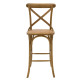 Bar stool Reid  wood light walnut- brown rattan **