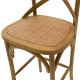 Bar stool Reid  wood light walnut- brown rattan **