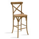 Bar stool Reid  wood light walnut- brown rattan **