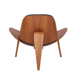 Πολυθρόνα Vilma PU μαύρο- plywood καρυδί 90x73x75εκ **