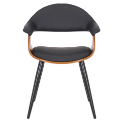 Πολυθρόνα Austen PU μαύρο-πόδι καρυδί ** Πολυθρόνα Austen PU μαύρο-πόδι καρυδί **