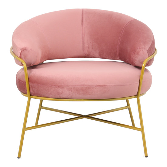 Armchair Malu  velvet rotten apple-golden metal leg 84x79x76cm **