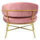 Armchair Malu  velvet rotten apple-golden metal leg 84x79x76cm **