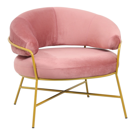 Armchair Malu  velvet rotten apple-golden metal leg 84x79x76cm **