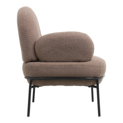Πολυθρόνα Jaycob μπουκλέ καφέ-πόδι μαύρο μέταλλο 74x71x83εκ ** Πολυθρόνα Jaycob μπουκλέ καφέ-πόδι μαύρο μέταλλο 74x71x83εκ **