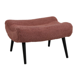 Σκαμπό - υποπόδιο Silla μπουκλέ ύφασμα σε σάπιο- μήλο απόχρωση 68x58x40εκ **