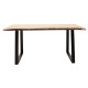 Τραπέζι Miles μασίφ ξύλο 4εκ καρυδί-πόδι μαύρο 140x80x78εκ