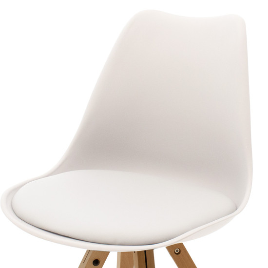 Καρέκλα Caron PP λευκό-φυσικό πόδι