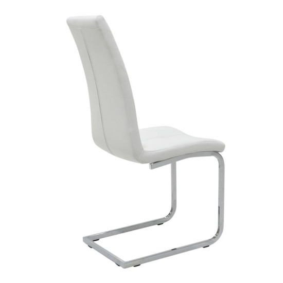 Καρέκλα Darrell pu λευκό-βάση χρωμίου 42x49x106εκ - 2τμχ. **