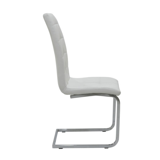 Καρέκλα Darrell pu λευκό-βάση χρωμίου 42x49x106εκ - 2τμχ. **