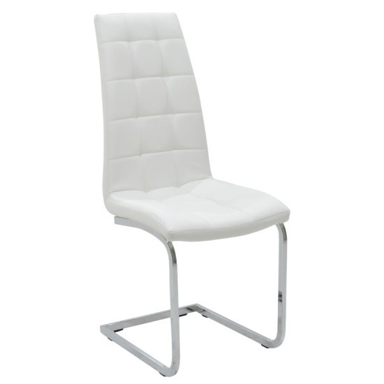 Καρέκλα Darrell pu λευκό-βάση χρωμίου 42x49x106εκ - 2τμχ. **