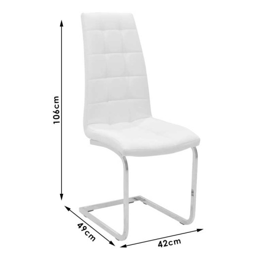 Καρέκλα Darrell pu αντικέ γκρι-βάση χρωμίου 42x49x106εκ - 2τμχ. **