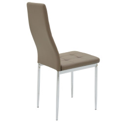 Καρέκλα Cube PU μόκα-πόδι χρωμίου - 4τμχ. ** Καρέκλα Cube PU μόκα-πόδι χρωμίου - 4τμχ. **